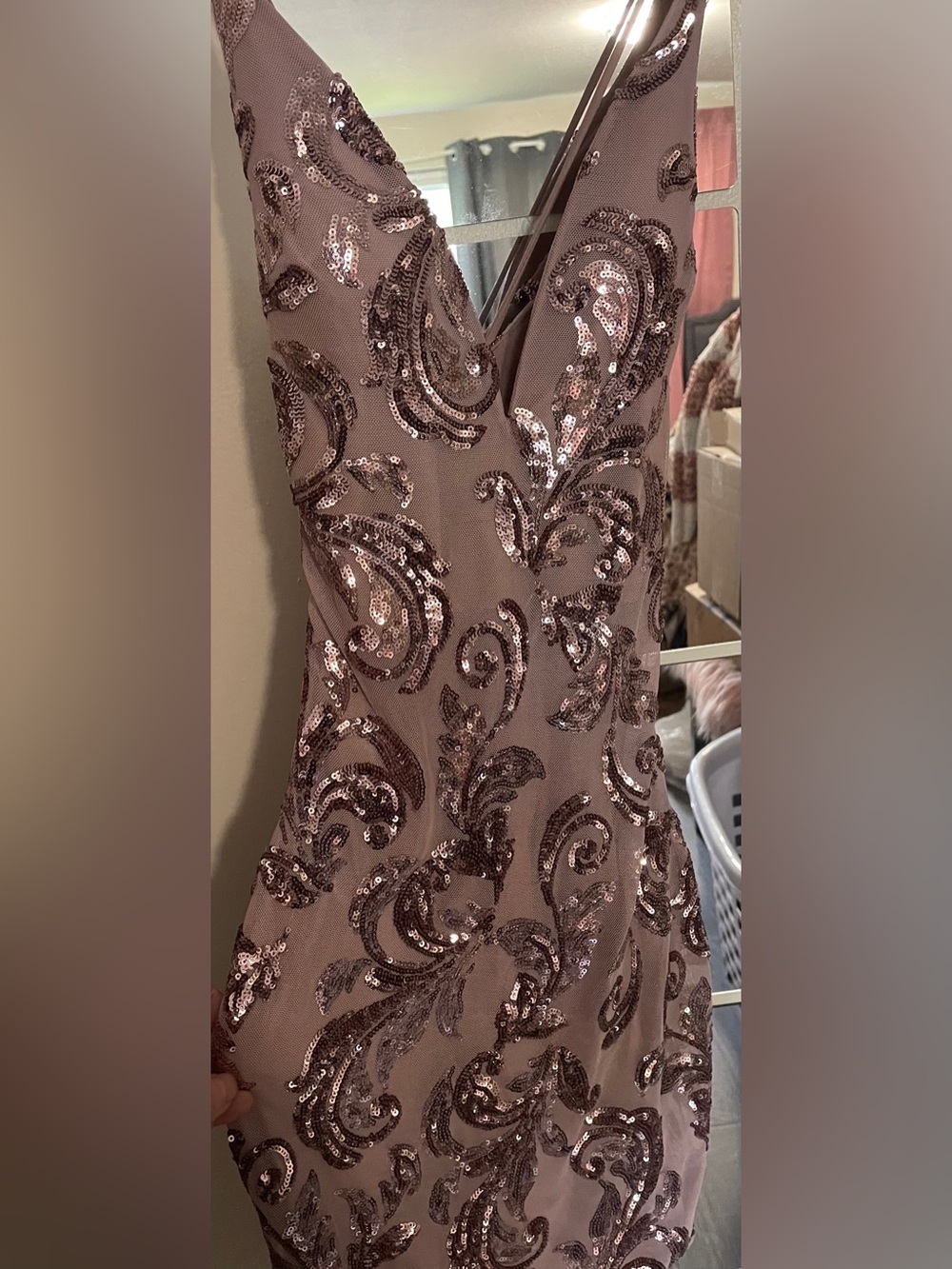 Windsor Mauve Sequin Prom/wedding/special event/summer Dress size S womens
